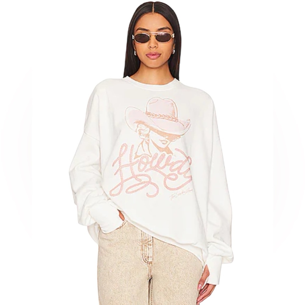 The Laundry Room Howdy White & Pink Cowboy Sweater